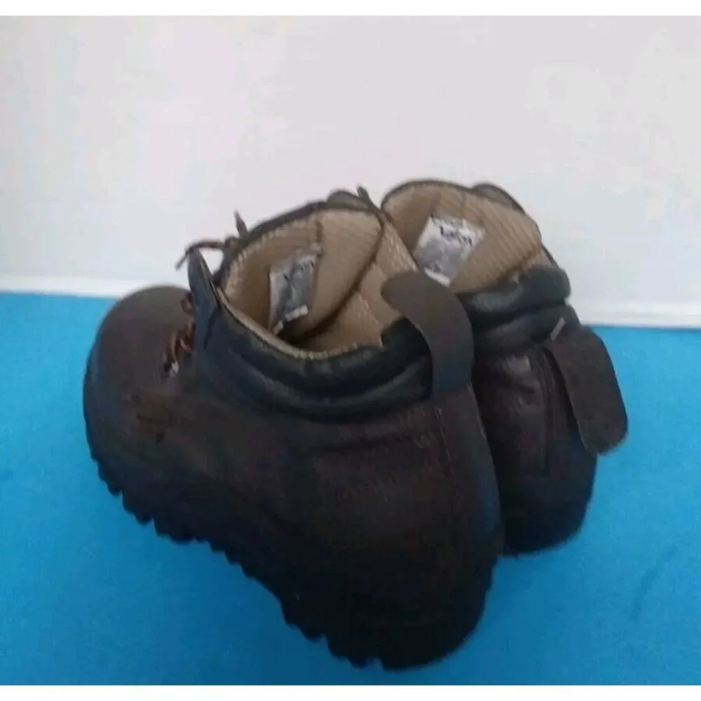 Vallor Brown Leather Safety Work Boots‎ Steel Toe Industrial Footwear